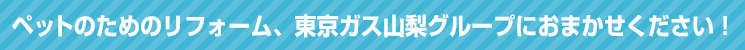 ペットのためのリフォーム、東京ガス山梨グループにおまかせください！